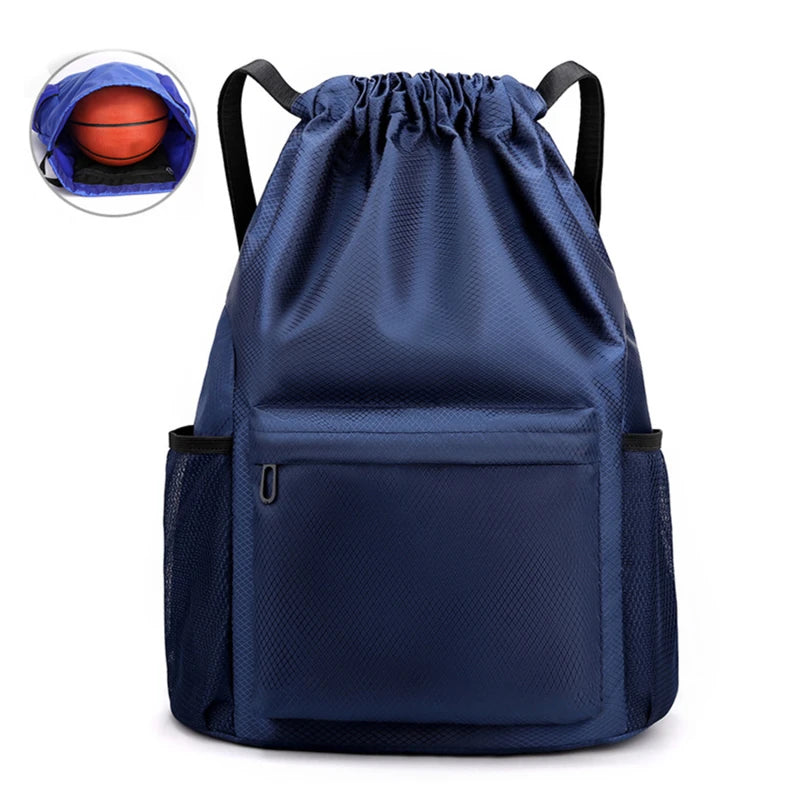 Waterproof Nylon Drawstring Backpack Large Capacity Travel Bag