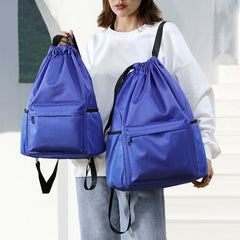 Waterproof Nylon Drawstring Backpack Large Capacity Travel Bag