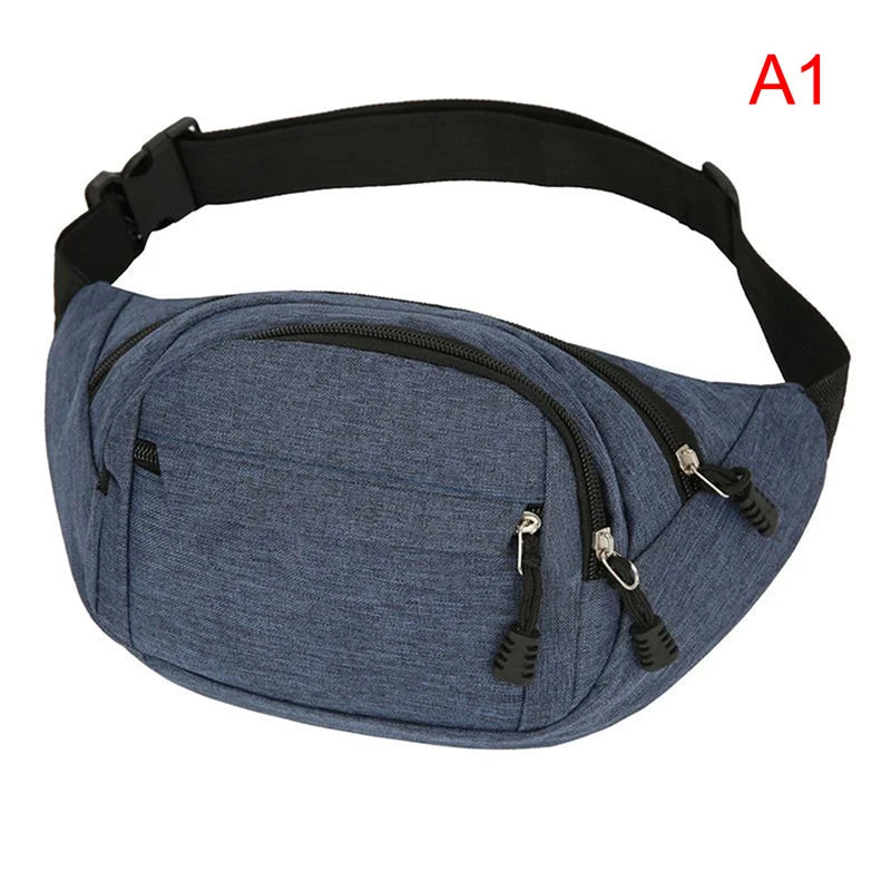 Men Women Fanny Pack Outdoor Sports Running Waist Bag Canvas Travel Phone Bag