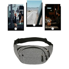 Men Women Fanny Pack Outdoor Sports Running Waist Bag Canvas Travel Phone Bag
