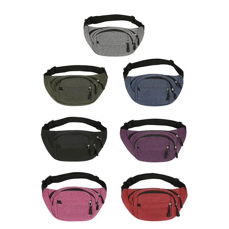 Men Women Fanny Pack Outdoor Sports Running Waist Bag Canvas Travel Phone Bag
