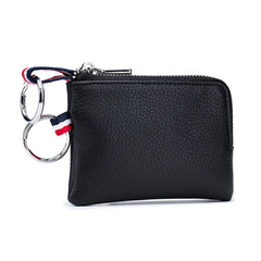 Men Women Cowhide Leather Zipper Mini Purses Wallets