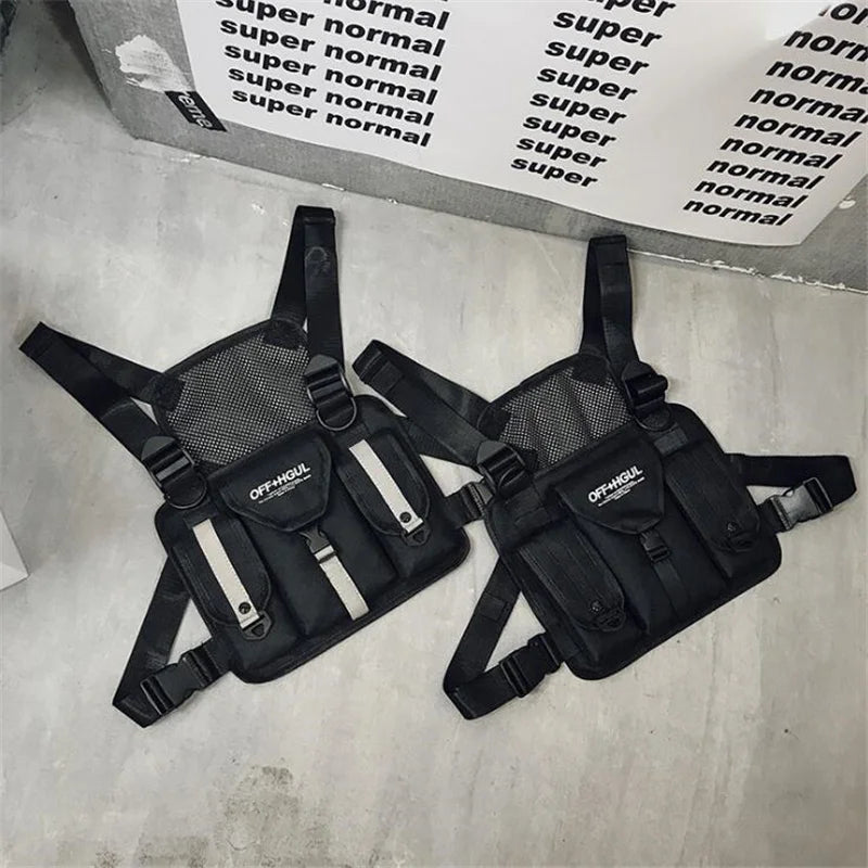 Harajuku Hip Hop Tactical Techwear Backpack Chest Bag Reflective Mochila