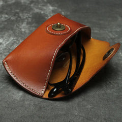 Men Women Leather Sunglass Bag Full Grain Leather Eyeglass Case