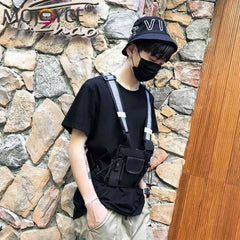 Men Women Phone Backpack Hip Hop Chest Knapsack Tactical Package