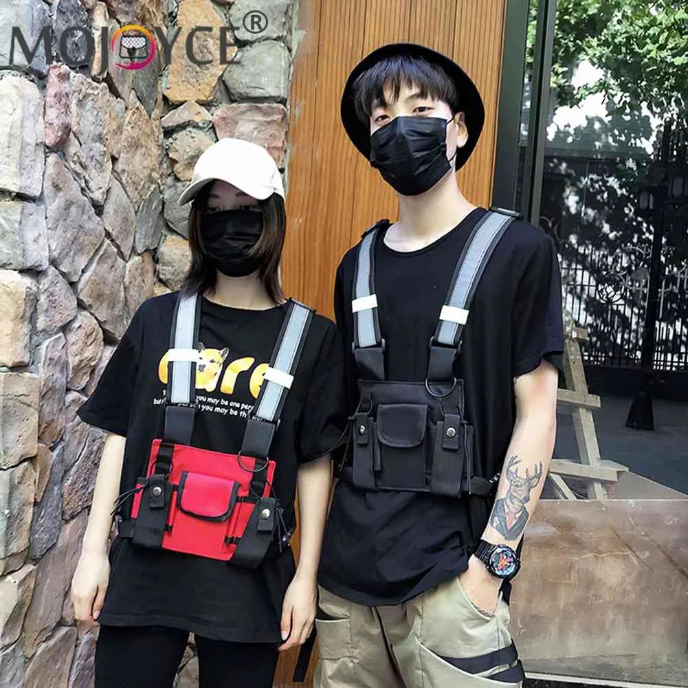 Men Women Phone Backpack Hip Hop Chest Knapsack Tactical Package