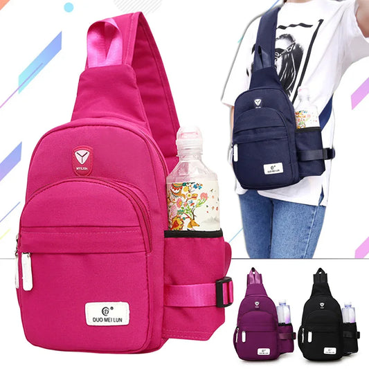 Men Women Nylon Shoulder Bag for Travel Hiking