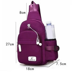 Nylon Sling Bag Backpack USB Charging Crossbody Shoulder Chest Pack