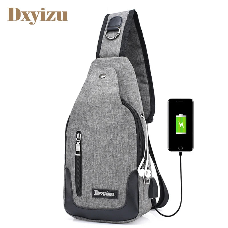 Men Women Solid Chest Bags Daily Shoulder Bags For Phone Laptop Soft