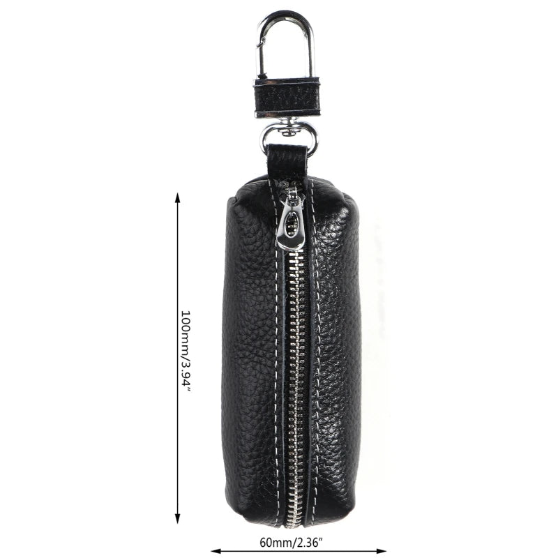 Men Women Synthetic Leather Car Key Ring Holder for Case KeyChain Purse Bag