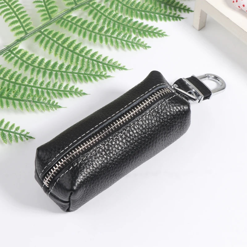 Men Women Synthetic Leather Car Key Ring Holder for Case KeyChain Purse Bag