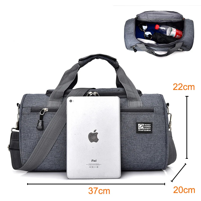 Men Women Travel Sport Bags Handbags Light Luggage Business Cylinder Handbag