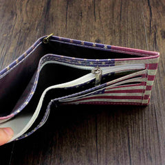 Vintage Retro Style U.S. Flag Leather Wallet