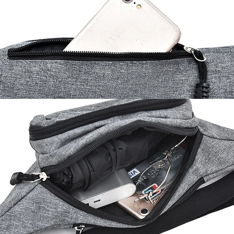 Men Women Waist Bag pack Purse Casual Large Phone Belt Bag Pouch