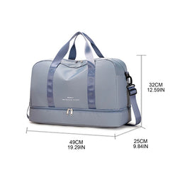 Men & Women's Travel Bag with Shoe Compartment Gym Handbag Large Capacity