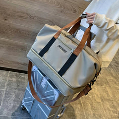 Travel Bag with Shoe Compartment Sport Tote Handbag Large Capacity Weekender