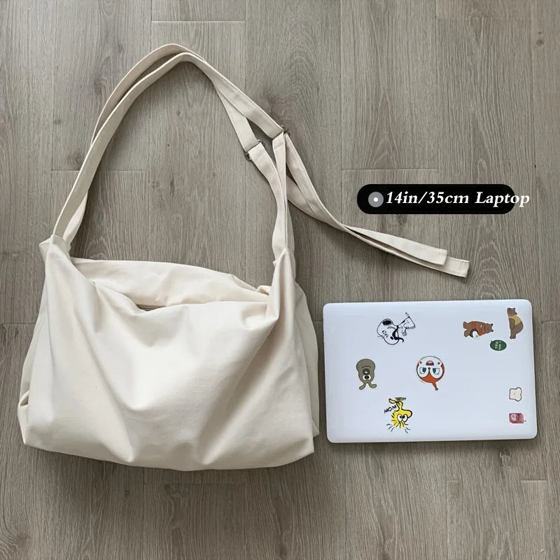 Large-capacity Canvas Tote Crossbody Bag for Travel