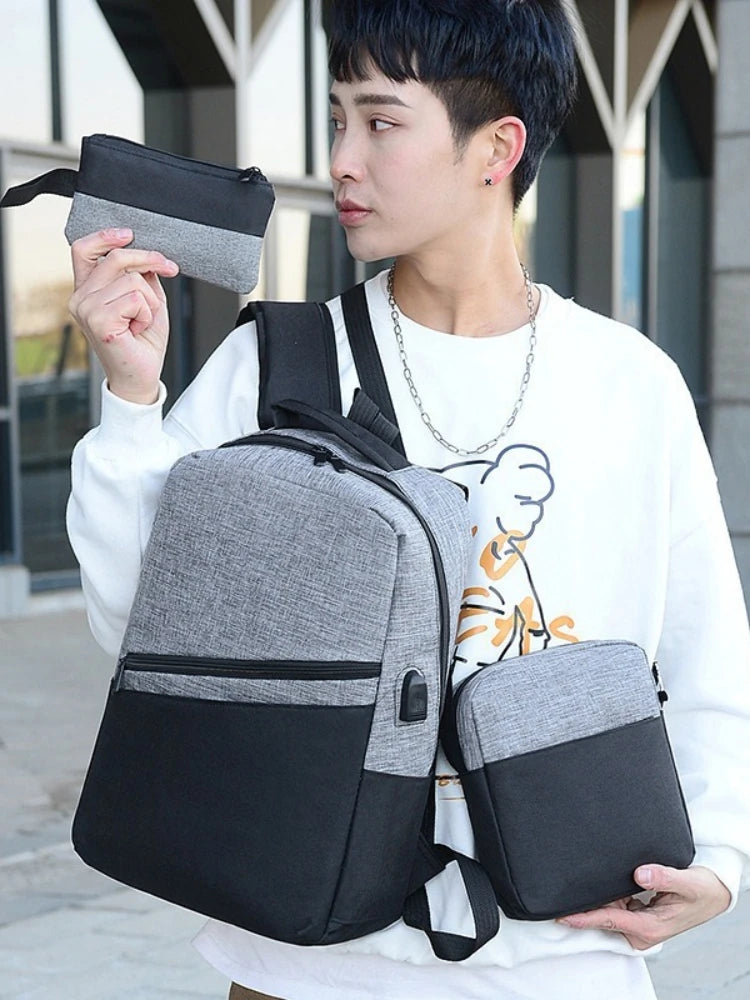 Men's 15.6-Inch Laptop Business Backpack Set