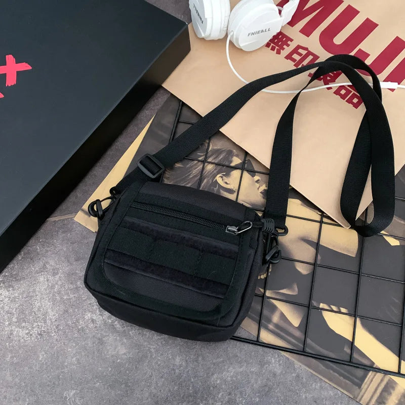Unisex Small Messenger Bag Oxford Cloth Shoulder Crossbody Bag for Mobile Phone