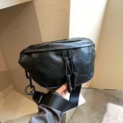 Waist Bag High Pu Leather Chest Pack Outdoor Sports Crossbody Bag