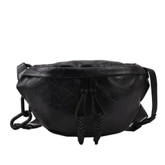 Waist Bag High Pu Leather Chest Pack Outdoor Sports Crossbody Bag
