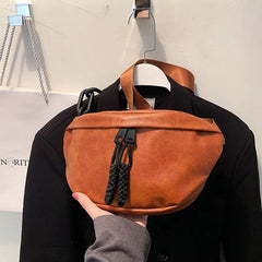 Waist Bag High Pu Leather Chest Pack Outdoor Sports Crossbody Bag