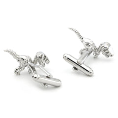 Men's T-Rex Cufflinks Silver Dinosaur Bone Brass Material