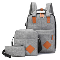 Men's Polyester Laptop Backpack with USB Charging