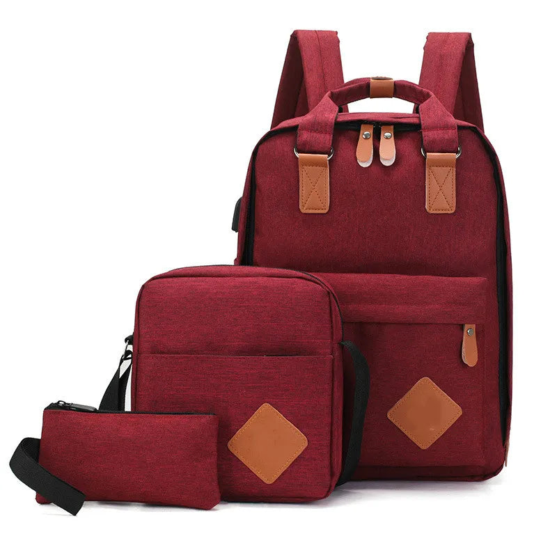 Men's Polyester Laptop Backpack with USB Charging
