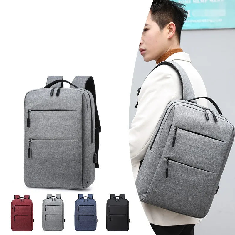 Men's Business Backpack USB Charge Laptop Backpack Waterproof Travel