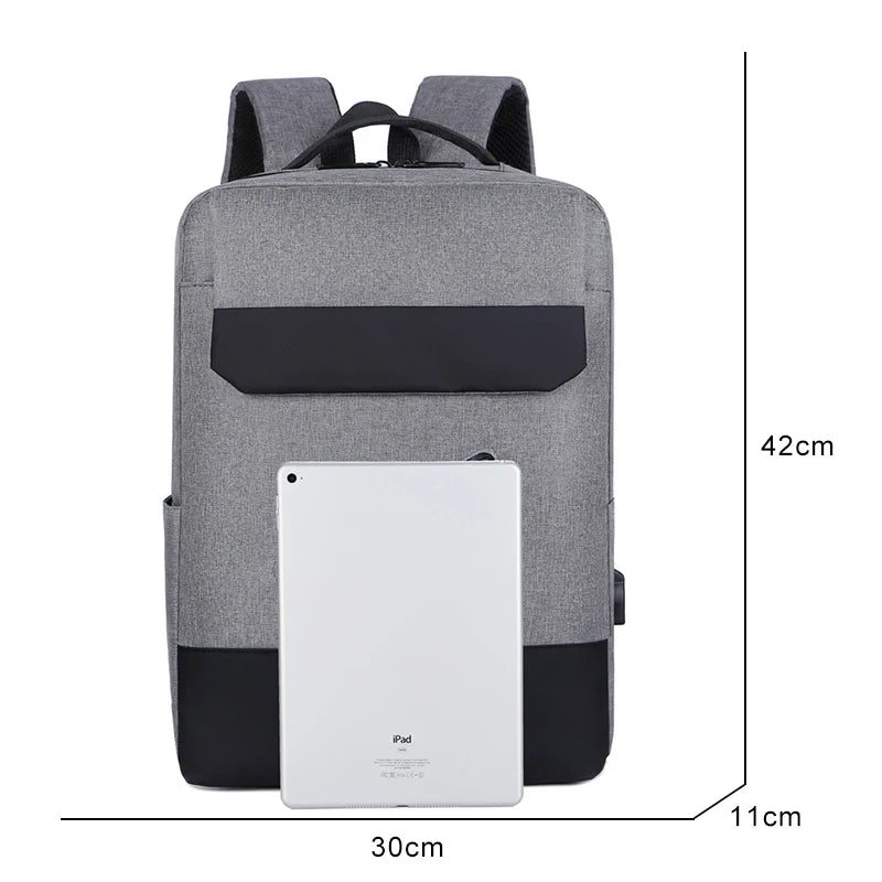 Men's USB Charging Laptop Backpack Large Capacity Waterproof Rucksack