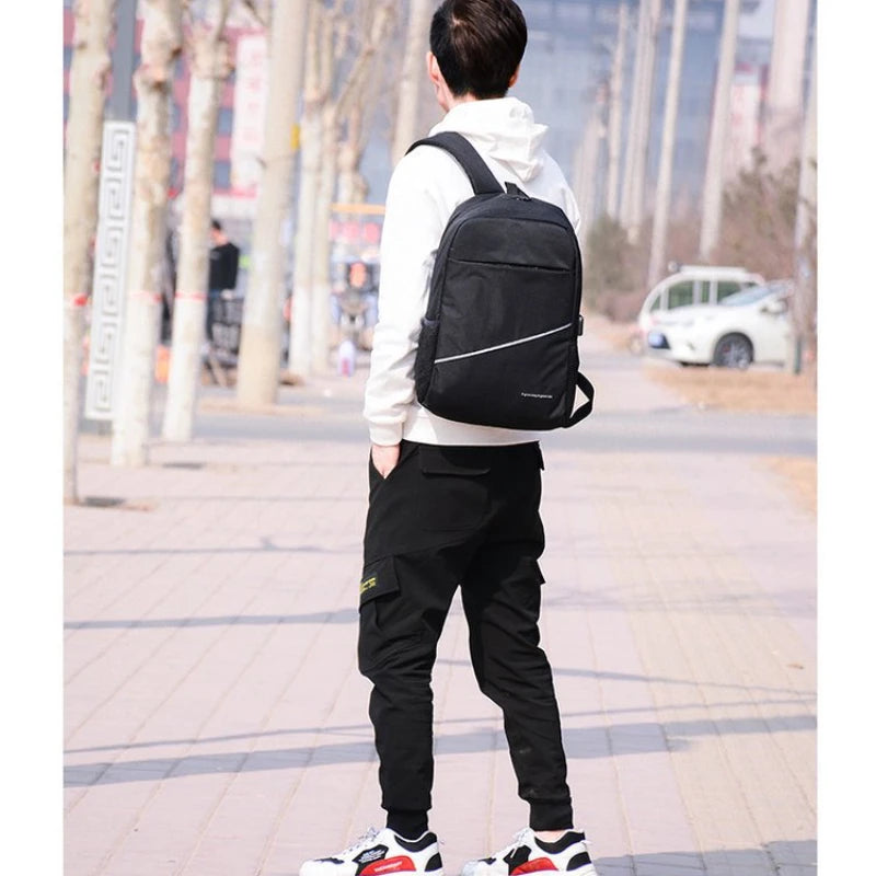 Men's Backpack School Business Laptop USB Charging Bagpack