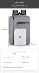 Men's USB Charging Backpack Waterproof Rucksack