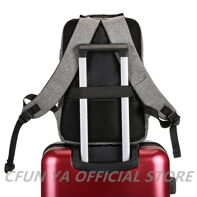 Men's 15.6 Inch Laptop Backpack USB Charging Large School Travel Daypack