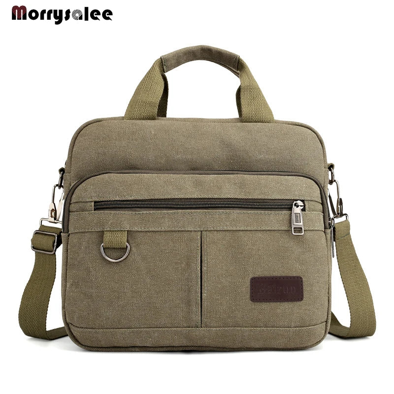 Men's Canvas Shoulder Bag Multi-pocket Handbag Messenger Bag