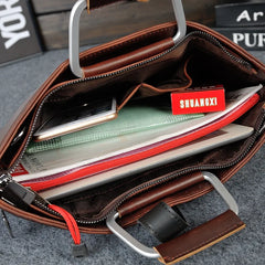 Men's Crazy Horse PU Leather Briefcase Office File Bag