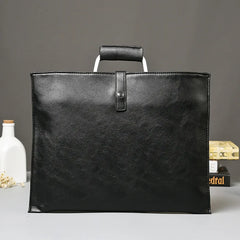 Men's Crazy Horse PU Leather Briefcase Office File Bag