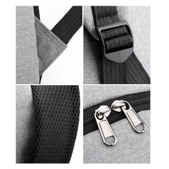 Men's Business Backpack Gray Charging Waterproof Casual Bag Rucksack