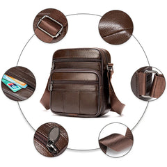 Men's Leather Business Shoulder Bag Crossbody Retro Casual