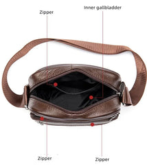 Men's Leather Business Shoulder Bag Crossbody Retro Casual