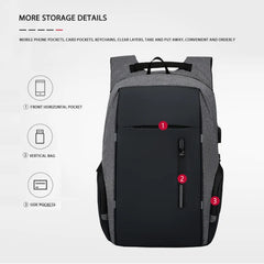 Men's USB Business Laptop Backpack Waterproof Rucksack