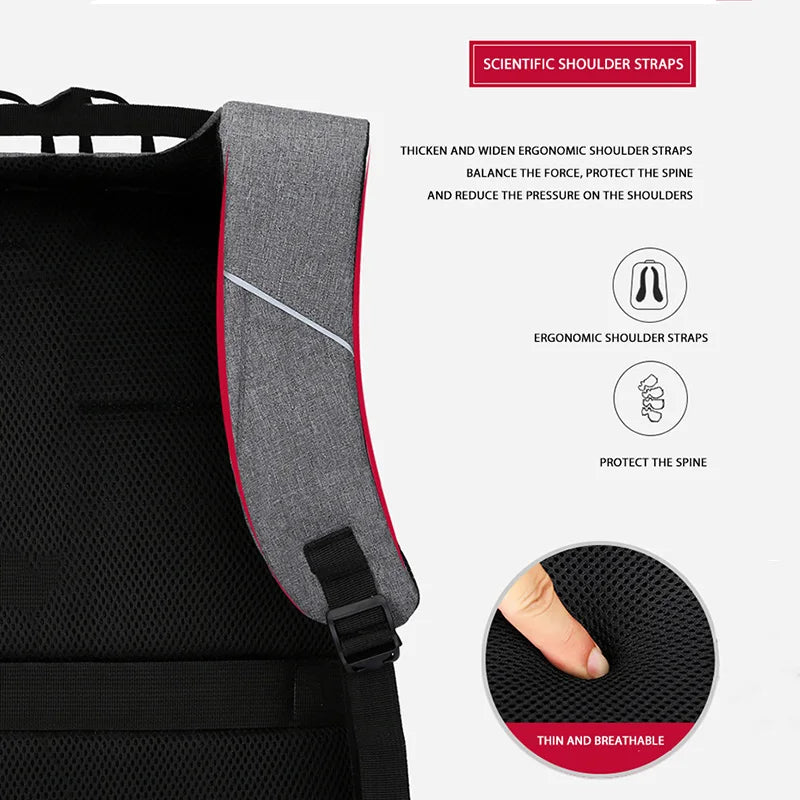Men's USB Business Laptop Backpack Waterproof Rucksack