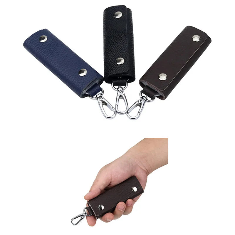 Leather Key Case Waist Hanging Key Chain Multi-function Car Lock Key Bag