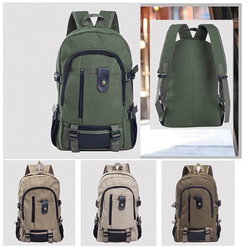 Men's Canvas Backpack Large-capacity Schoolbag