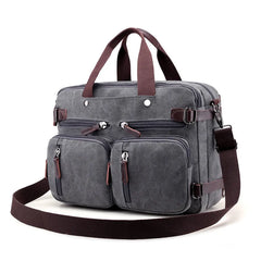 Men's Canvas Briefcase Large Capacity Messenger Bag