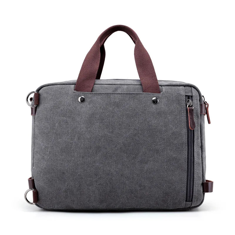Men's Canvas Briefcase Large Capacity Messenger Bag
