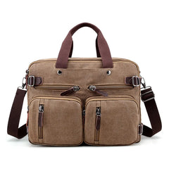 Men's Canvas Briefcase Large Capacity Messenger Bag