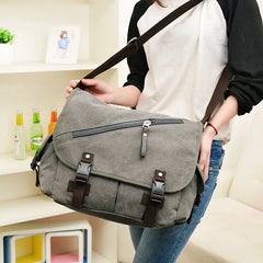 Men's Canvas Vintage Casual Briefcase Business Shoulder Messenger Bag