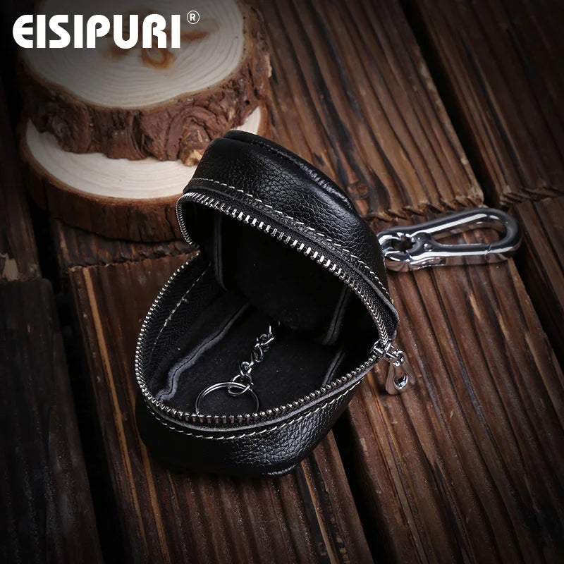 Men's Leather Car Keys Wallet Keychain Organizer
