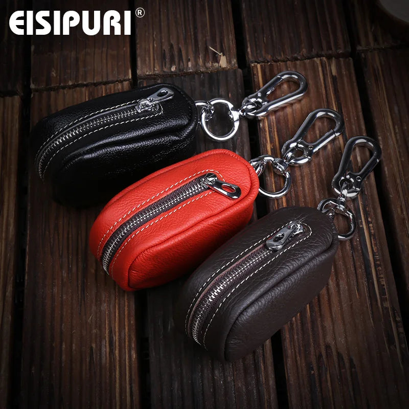 Men's Leather Car Keys Wallet Keychain Organizer